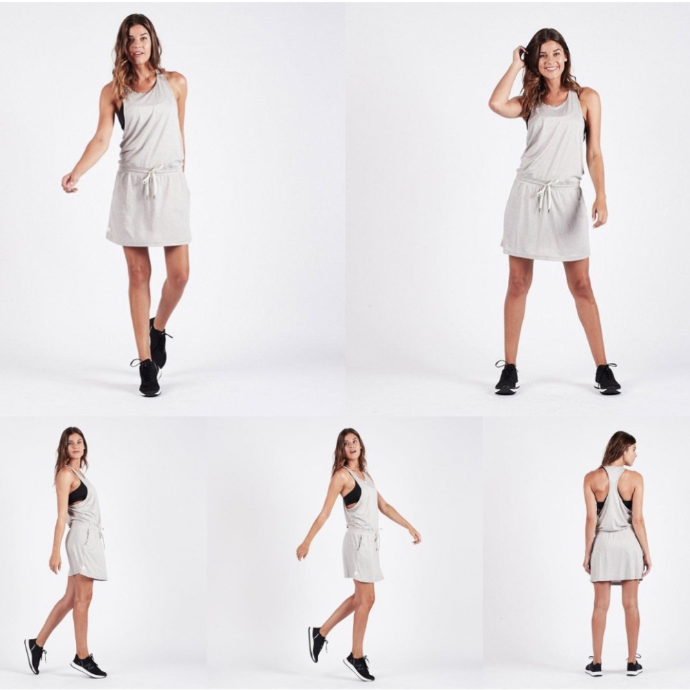 NWT Vuori Sol Tank Dress in Light Gray Sz XL